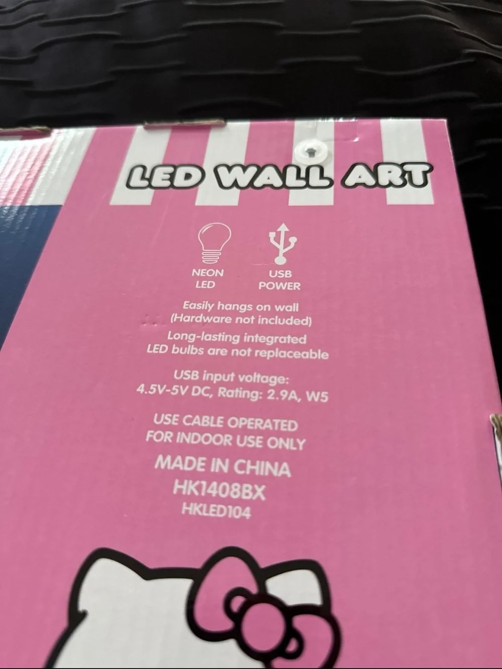 Hello Kitty Pink LED Wall Art Sign